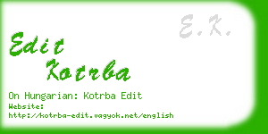 edit kotrba business card